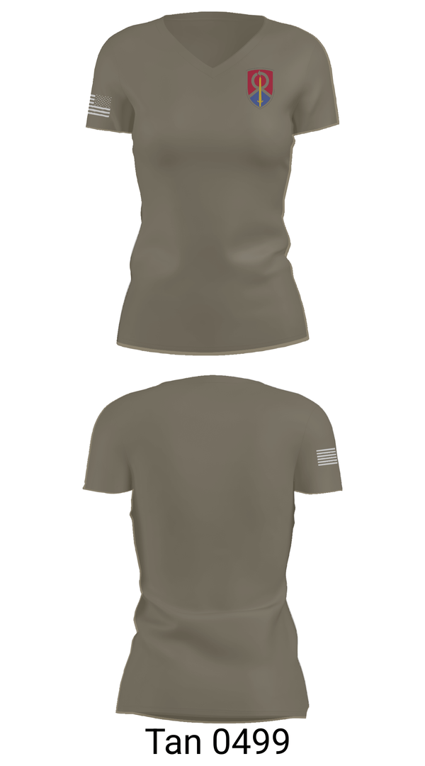 Womens Short Sleeve Vneck Shirt, 1013th QM CO, Army, Teamtime, Team time, sublimation, custom sports apparel, team uniforms, spirit wear, spiritwear, sports uniforms, custom shirts, team store, custom team store, fundraiser sports, apparel fundraiser