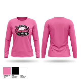 Long Sleeve Performance Shirt, Republic Sandlot Sisters, Softball, Teamtime, Team time, sublimation, custom sports apparel, team uniforms, spirit wear, spiritwear, sports uniforms, custom shirts, team store, custom team store, fundraiser sports, apparel fundraiser