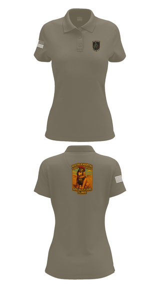 Womens Short Sleeve Performance Polo, SCC 10th Field Hospital, , Teamtime, Team time, sublimation, custom sports apparel, team uniforms, spirit wear, spiritwear, sports uniforms, custom shirts, team store, custom team store, fundraiser sports, apparel fundraiser
