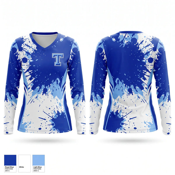 Womens Long Sleeve Vneck Shirt, Tahoka, Women's Basketball, Teamtime, Team time, sublimation, custom sports apparel, team uniforms, spirit wear, spiritwear, sports uniforms, custom shirts, team store, custom team store, fundraiser sports, apparel fundraiser