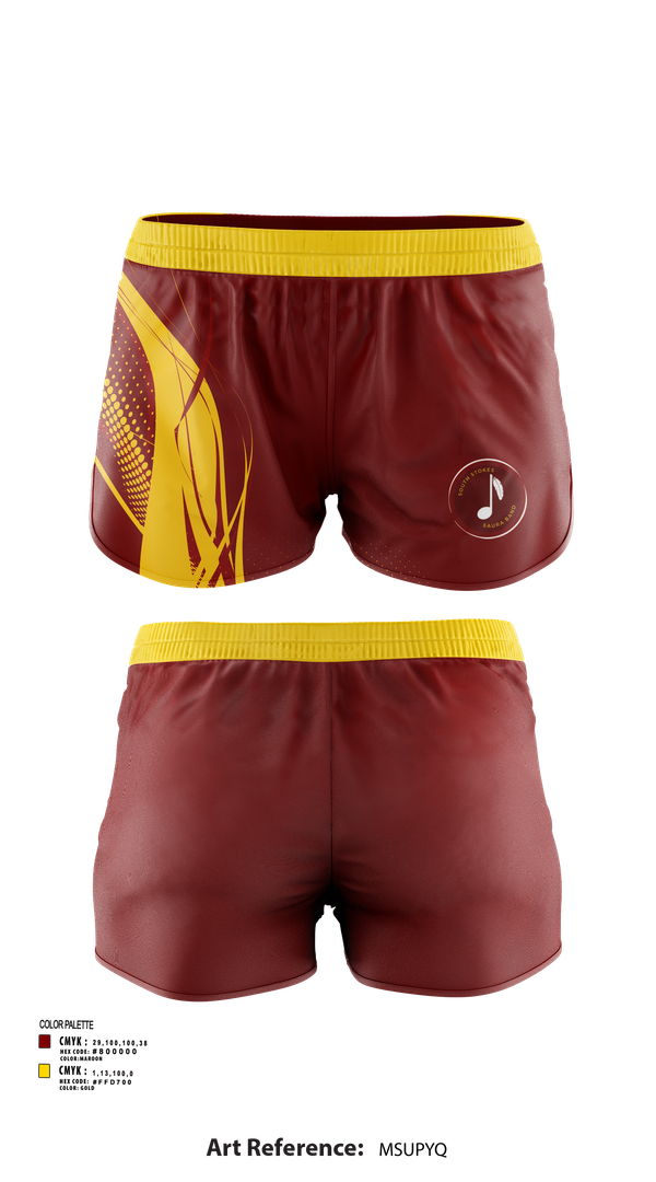 Womens Shorts, South Stokes Saura Band, Spirit Store, Teamtime, Team time, sublimation, custom sports apparel, team uniforms, spirit wear, spiritwear, sports uniforms, custom shirts, team store, custom team store, fundraiser sports, apparel fundraiser