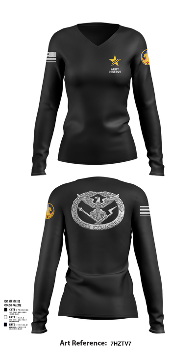 ARCC 53537079 Women's Long Sleeve V-neck Shirt - 105