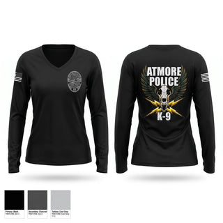 Womens Long Sleeve Vneck Shirt, Atmore PD, Police, Teamtime, Team time, sublimation, custom sports apparel, team uniforms, spirit wear, spiritwear, sports uniforms, custom shirts, team store, custom team store, fundraiser sports, apparel fundraiser