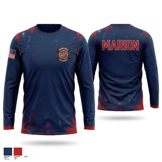 Long Sleeve Performance Shirt, Marion, Fire Department, Teamtime, Team time, sublimation, custom sports apparel, team uniforms, spirit wear, spiritwear, sports uniforms, custom shirts, team store, custom team store, fundraiser sports, apparel fundraiser