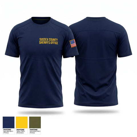 Old School Cotton Feel Shirt, Sussex County Sheriff’s Office, Police, Teamtime, Team time, sublimation, custom sports apparel, team uniforms, spirit wear, spiritwear, sports uniforms, custom shirts, team store, custom team store, fundraiser sports, apparel fundraiser