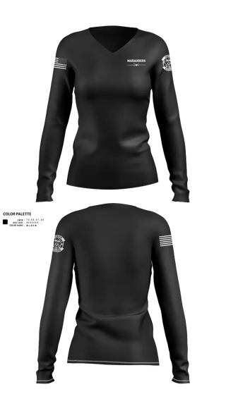 Womens Long Sleeve Vneck Shirt, , Air Force, Teamtime, Team time, sublimation, custom sports apparel, team uniforms, spirit wear, spiritwear, sports uniforms, custom shirts, team store, custom team store, fundraiser sports, apparel fundraiser