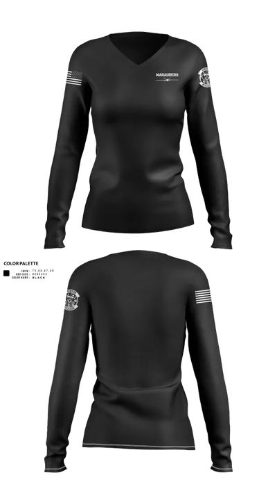 89 ATKS 2330709 Women's Long Sleeve V-neck Shirt - 21