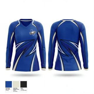 Womens Long Sleeve Vneck Shirt, Cedar Creek Eagles, , Teamtime, Team time, sublimation, custom sports apparel, team uniforms, spirit wear, spiritwear, sports uniforms, custom shirts, team store, custom team store, fundraiser sports, apparel fundraiser