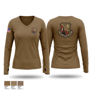 Womens Long Sleeve Vneck Shirt, 159 Fighter Wing Fuel Shop, National Guard, Teamtime, Team time, sublimation, custom sports apparel, team uniforms, spirit wear, spiritwear, sports uniforms, custom shirts, team store, custom team store, fundraiser sports, apparel fundraiser