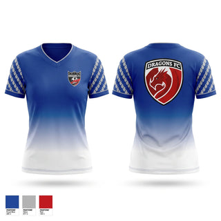 Womens Short Sleeve Vneck Shirt, Dragons FC, Men's Soccer, Teamtime, Team time, sublimation, custom sports apparel, team uniforms, spirit wear, spiritwear, sports uniforms, custom shirts, team store, custom team store, fundraiser sports, apparel fundraiser