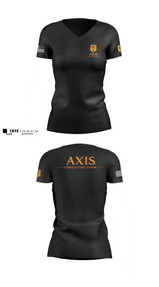 Womens Short Sleeve Vneck Shirt, Axis Consulting Firm LLC, , Teamtime, Team time, sublimation, custom sports apparel, team uniforms, spirit wear, spiritwear, sports uniforms, custom shirts, team store, custom team store, fundraiser sports, apparel fundraiser