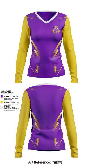 Womens Long Sleeve Vneck Shirt, Gray Court-Owings Football and Cheer, Spirit Store, Teamtime, Team time, sublimation, custom sports apparel, team uniforms, spirit wear, spiritwear, sports uniforms, custom shirts, team store, custom team store, fundraiser sports, apparel fundraiser