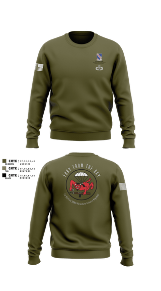 Crew Neck Sweatshirt, CCo, 1-508PIR (OG), Army, Teamtime, Team time, sublimation, custom sports apparel, team uniforms, spirit wear, spiritwear, sports uniforms, custom shirts, team store, custom team store, fundraiser sports, apparel fundraiser