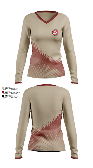 Womens Long Sleeve Vneck Shirt, Gracie JiuJitsu Athens, , Teamtime, Team time, sublimation, custom sports apparel, team uniforms, spirit wear, spiritwear, sports uniforms, custom shirts, team store, custom team store, fundraiser sports, apparel fundraiser
