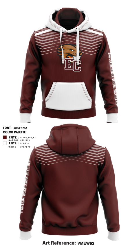 Hoodie, Eau Claire Middle School Volleyball, Women's Volleyball, Teamtime, Team time, sublimation, custom sports apparel, team uniforms, spirit wear, spiritwear, sports uniforms, custom shirts, team store, custom team store, fundraiser sports, apparel fundraiser