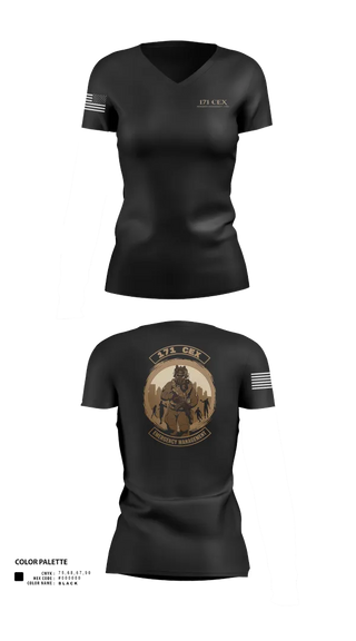 Womens Short Sleeve Vneck Shirt, 171st Emergency Management Flight, , Teamtime, Team time, sublimation, custom sports apparel, team uniforms, spirit wear, spiritwear, sports uniforms, custom shirts, team store, custom team store, fundraiser sports, apparel fundraiser