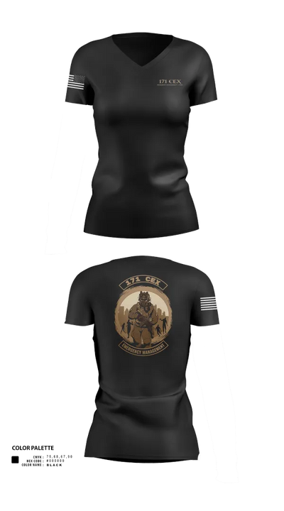 171st Emergency Management Flight 44868000 Women's Short Sleeve V-neck Shirt - 21