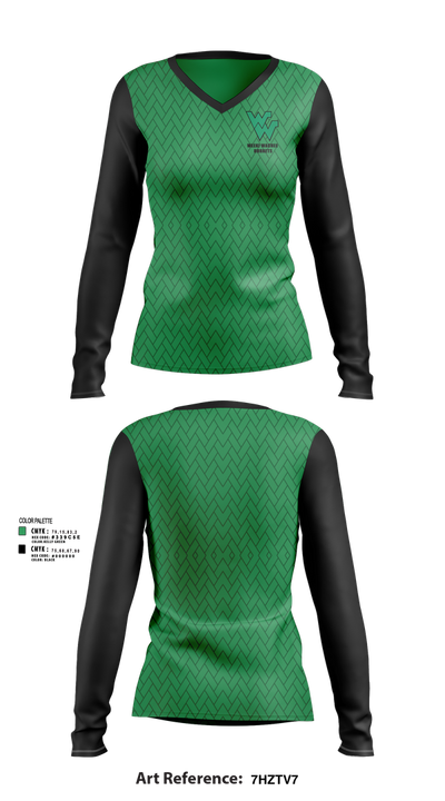 Weeki Wachee Hornets 88701792 Women's Long Sleeve V-neck Shirt - 31