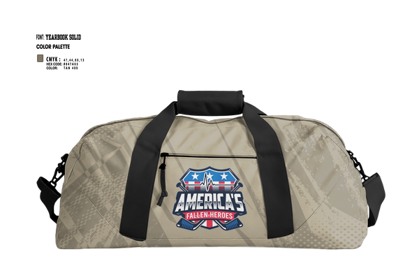 Duffle Bag, Fallen Heroes, Ice Hockey, Teamtime, Team time, sublimation, custom sports apparel, team uniforms, spirit wear, spiritwear, sports uniforms, custom shirts, team store, custom team store, fundraiser sports, apparel fundraiser
