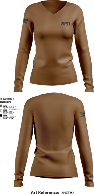 Womens Long Sleeve Vneck Shirt, SPD, , Teamtime, Team time, sublimation, custom sports apparel, team uniforms, spirit wear, spiritwear, sports uniforms, custom shirts, team store, custom team store, fundraiser sports, apparel fundraiser