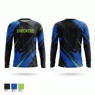 Long Sleeve Performance Shirt, SHOCKERS, Softball, Teamtime, Team time, sublimation, custom sports apparel, team uniforms, spirit wear, spiritwear, sports uniforms, custom shirts, team store, custom team store, fundraiser sports, apparel fundraiser