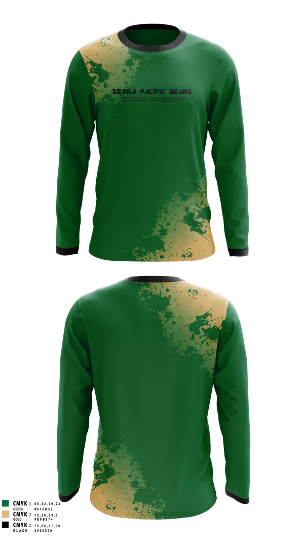 Long Sleeve Performance Shirt, Sierra Pacífic Bears, Cross Country, Teamtime, Team time, sublimation, custom sports apparel, team uniforms, spirit wear, spiritwear, sports uniforms, custom shirts, team store, custom team store, fundraiser sports, apparel fundraiser