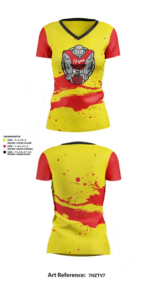 Womens Short Sleeve Vneck Shirt, Terps, , Teamtime, Team time, sublimation, custom sports apparel, team uniforms, spirit wear, spiritwear, sports uniforms, custom shirts, team store, custom team store, fundraiser sports, apparel fundraiser