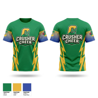 Soft Poly Tee Cotton Like Feel, Crushers, Cheer, Teamtime, Team time, sublimation, custom sports apparel, team uniforms, spirit wear, spiritwear, sports uniforms, custom shirts, team store, custom team store, fundraiser sports, apparel fundraiser
