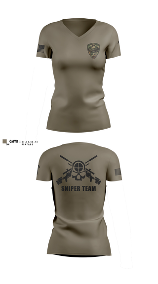 Womens Short Sleeve Vneck Shirt, NIPAS Est Marksmen, Police, Teamtime, Team time, sublimation, custom sports apparel, team uniforms, spirit wear, spiritwear, sports uniforms, custom shirts, team store, custom team store, fundraiser sports, apparel fundraiser