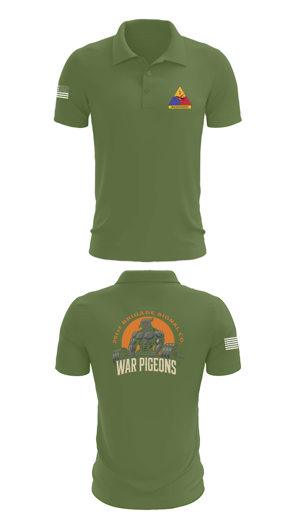 Short Sleeve Performance Polo, 261st War Pigeons, Army, Teamtime, Team time, sublimation, custom sports apparel, team uniforms, spirit wear, spiritwear, sports uniforms, custom shirts, team store, custom team store, fundraiser sports, apparel fundraiser