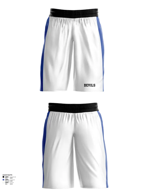 Mens Reversible Basketball Shorts, Devils, Men's Basketball, Teamtime, Team time, sublimation, custom sports apparel, team uniforms, spirit wear, spiritwear, sports uniforms, custom shirts, team store, custom team store, fundraiser sports, apparel fundraiser