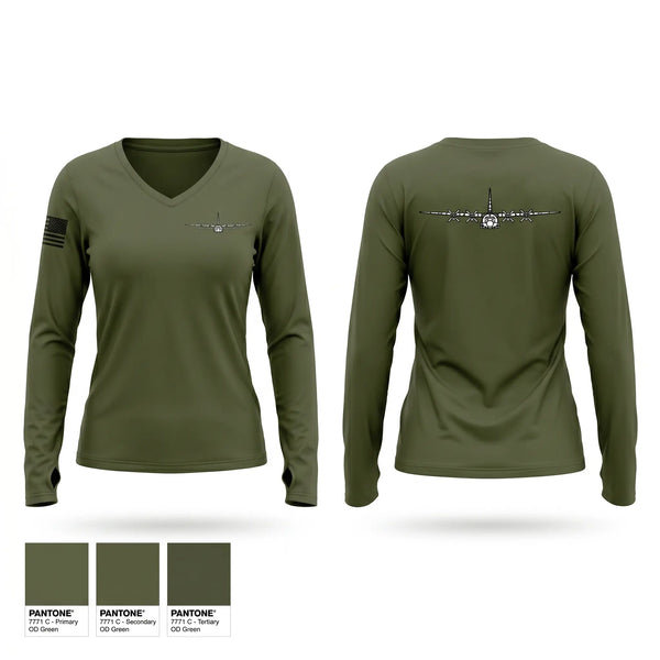 Womens Long Sleeve Vneck Shirt, GUTS AIRLINE, Air Force, Teamtime, Team time, sublimation, custom sports apparel, team uniforms, spirit wear, spiritwear, sports uniforms, custom shirts, team store, custom team store, fundraiser sports, apparel fundraiser