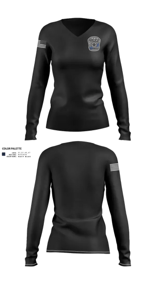 Womens Long Sleeve Vneck Shirt, Bartlesville Police Department, Police, Teamtime, Team time, sublimation, custom sports apparel, team uniforms, spirit wear, spiritwear, sports uniforms, custom shirts, team store, custom team store, fundraiser sports, apparel fundraiser