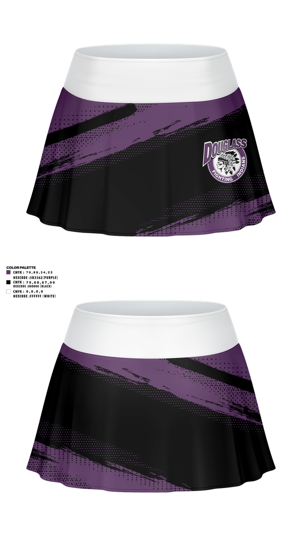Skort, Douglass Fighting Indians Cheer, Cheer, Teamtime, Team time, sublimation, custom sports apparel, team uniforms, spirit wear, spiritwear, sports uniforms, custom shirts, team store, custom team store, fundraiser sports, apparel fundraiser