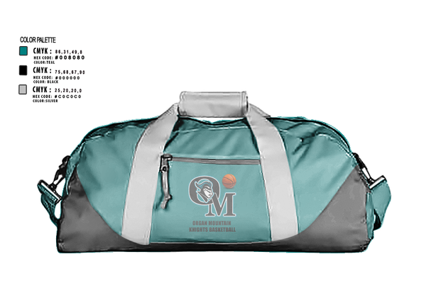 Duffle Bag, Organ Mountain Knights Basketball, Men's Basketball, Teamtime, Team time, sublimation, custom sports apparel, team uniforms, spirit wear, spiritwear, sports uniforms, custom shirts, team store, custom team store, fundraiser sports, apparel fundraiser