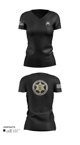 Womens Short Sleeve Vneck Shirt, Wayne County Sheriff’s Department, Police, Teamtime, Team time, sublimation, custom sports apparel, team uniforms, spirit wear, spiritwear, sports uniforms, custom shirts, team store, custom team store, fundraiser sports, apparel fundraiser