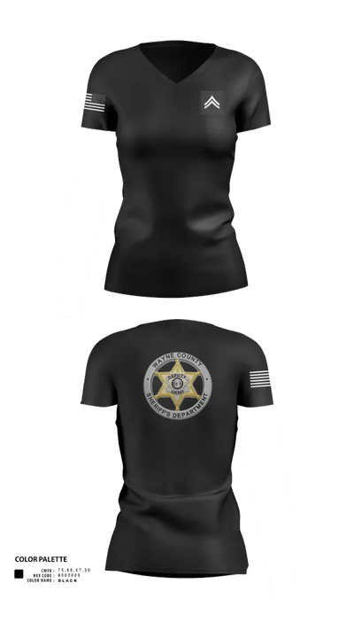 Wayne County Sheriff’s Department 8145507 Women's Short Sleeve V-neck Shirt - 1