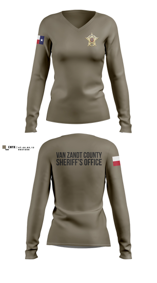 Womens Long Sleeve Vneck Shirt, Van Zandt county sheriff’s office, Police, Teamtime, Team time, sublimation, custom sports apparel, team uniforms, spirit wear, spiritwear, sports uniforms, custom shirts, team store, custom team store, fundraiser sports, apparel fundraiser