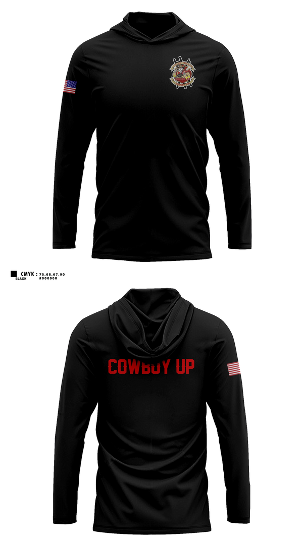 Long Sleeve hooded sunshirt, Crazy 8s, Fire Department, Teamtime, Team time, sublimation, custom sports apparel, team uniforms, spirit wear, spiritwear, sports uniforms, custom shirts, team store, custom team store, fundraiser sports, apparel fundraiser