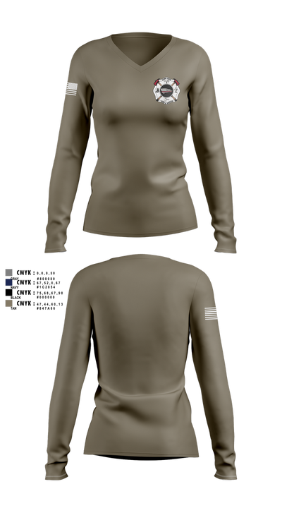 Camp dick fire & rescue Women's Long Sleeve V-neck Shirt - 122