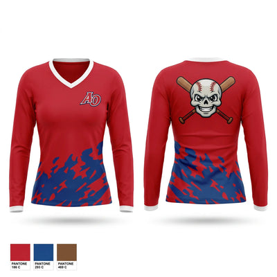 Amador Outlaws Women's Long Sleeve V-neck Shirt - 1