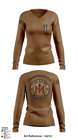 Womens Long Sleeve Vneck Shirt, MPC/1-325AIR, Army, Teamtime, Team time, sublimation, custom sports apparel, team uniforms, spirit wear, spiritwear, sports uniforms, custom shirts, team store, custom team store, fundraiser sports, apparel fundraiser