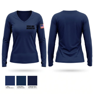 Womens Long Sleeve Vneck Shirt, ECSO JAIL/DISPATCH, Police, Teamtime, Team time, sublimation, custom sports apparel, team uniforms, spirit wear, spiritwear, sports uniforms, custom shirts, team store, custom team store, fundraiser sports, apparel fundraiser