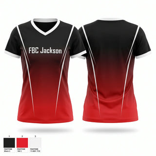 Womens Short Sleeve Vneck Shirt, FBC Jackson, Police, Teamtime, Team time, sublimation, custom sports apparel, team uniforms, spirit wear, spiritwear, sports uniforms, custom shirts, team store, custom team store, fundraiser sports, apparel fundraiser