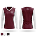 Auburn Maroons Women's Long Sleeve V-neck Shirt - 1