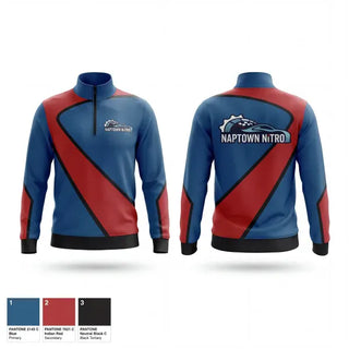 Quarter Zip Jacket, Naptown Nitro, Men's Volleyball, Teamtime, Team time, sublimation, custom sports apparel, team uniforms, spirit wear, spiritwear, sports uniforms, custom shirts, team store, custom team store, fundraiser sports, apparel fundraiser