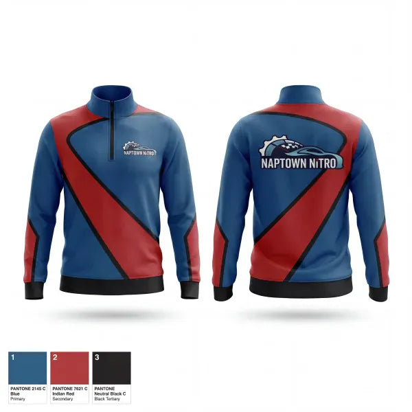 Quarter Zip Jacket, Naptown Nitro, Men's Volleyball, Teamtime, Team time, sublimation, custom sports apparel, team uniforms, spirit wear, spiritwear, sports uniforms, custom shirts, team store, custom team store, fundraiser sports, apparel fundraiser