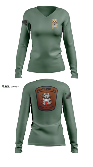 Womens Long Sleeve Vneck Shirt, MACS, Police, Teamtime, Team time, sublimation, custom sports apparel, team uniforms, spirit wear, spiritwear, sports uniforms, custom shirts, team store, custom team store, fundraiser sports, apparel fundraiser