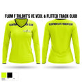 ELEKTRIK ELITE TRACK CLUB Women's Long Sleeve V-neck Shirt - 1