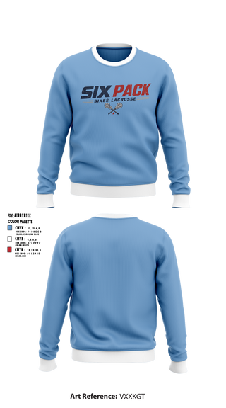 Crew Neck Sweatshirt, Six Pack, Men's Lacrosse, Teamtime, Team time, sublimation, custom sports apparel, team uniforms, spirit wear, spiritwear, sports uniforms, custom shirts, team store, custom team store, fundraiser sports, apparel fundraiser